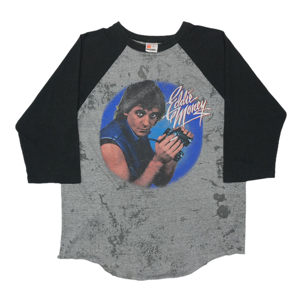 1983 Eddie Money Where's The Party Raglan Shirt Front