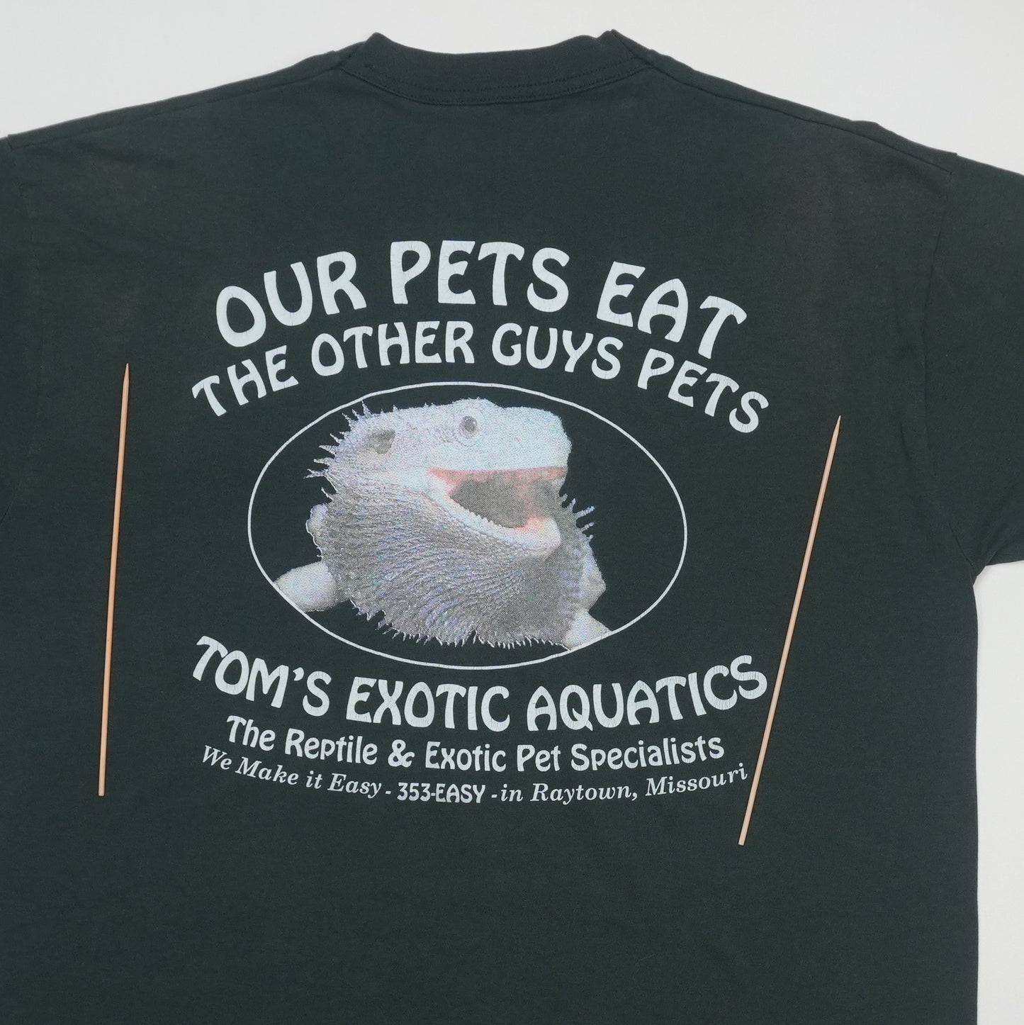 1990s Toms Exotic Aquatics Our Pets Eat The Other Guys Pets Shirt Detail 6