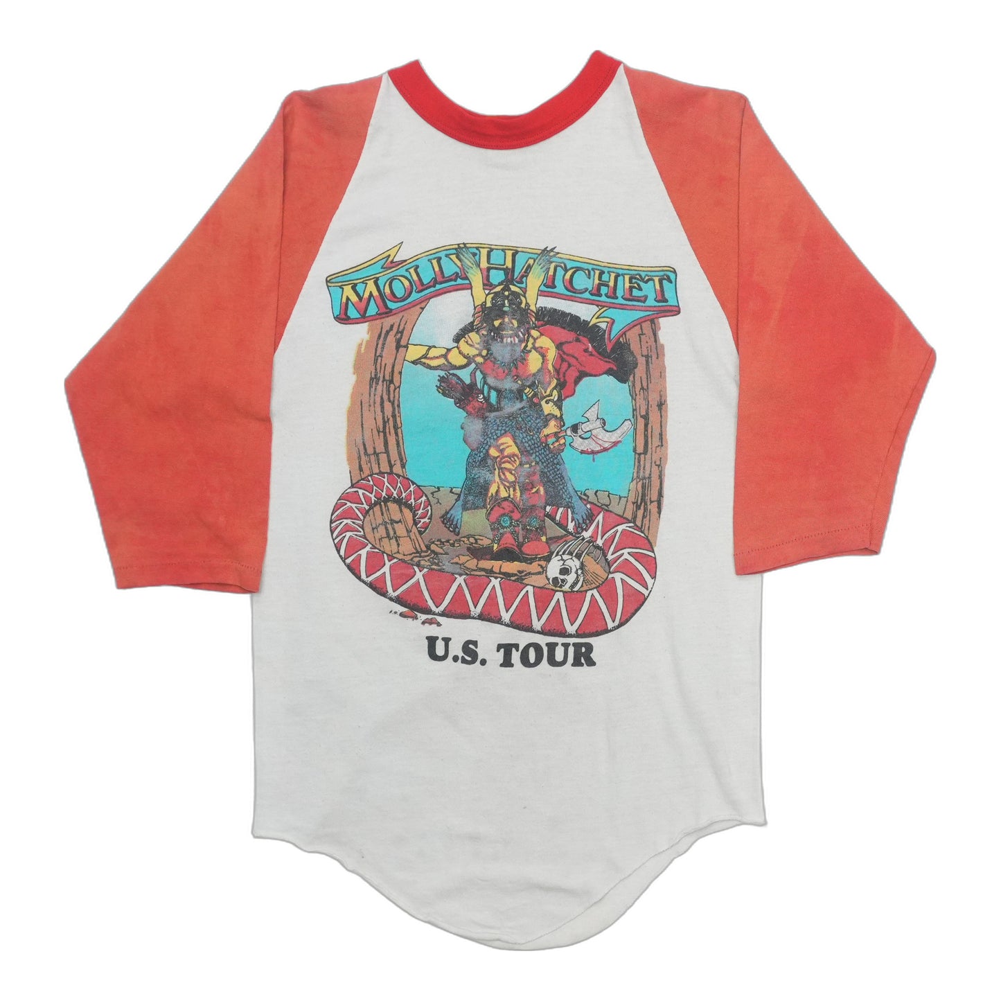 1980s Molly Hatchet & Outlaws US Tour Raglan Shirt Front