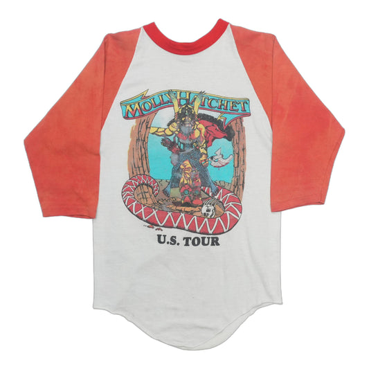 1980s Molly Hatchet & Outlaws US Tour Raglan Shirt Front