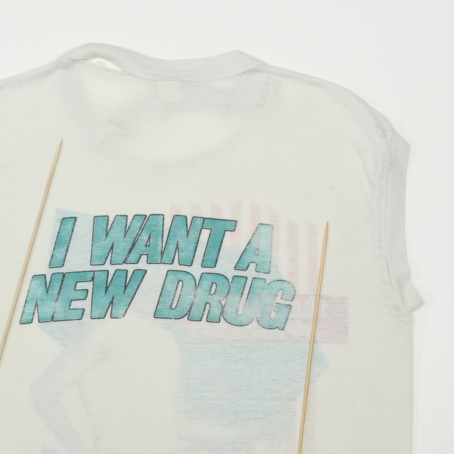 1980s Huey Lewis And The News Sleeveless Shirt Detail 4
