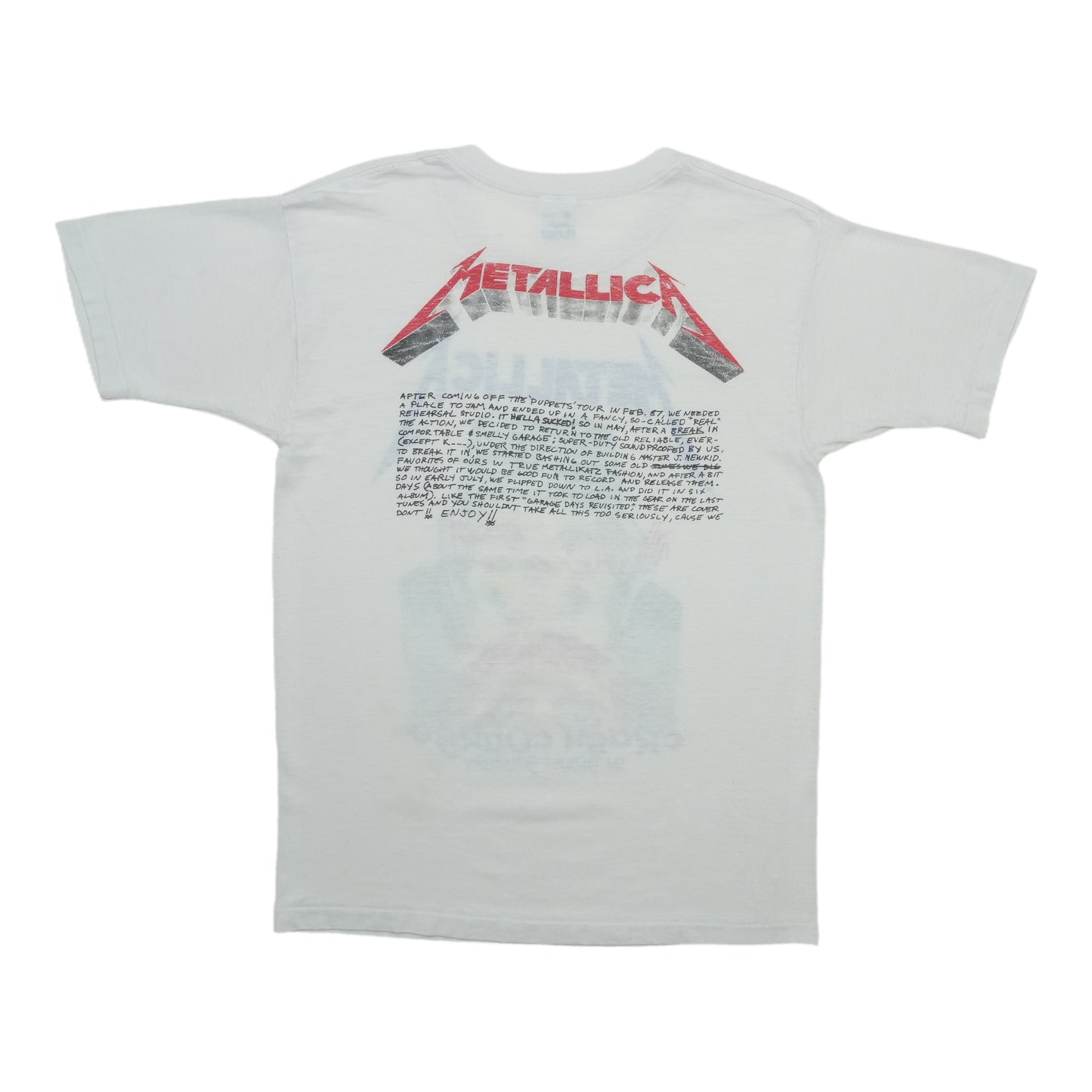 1987 Metallica Crash Course in Brain Surgery Shirt Back