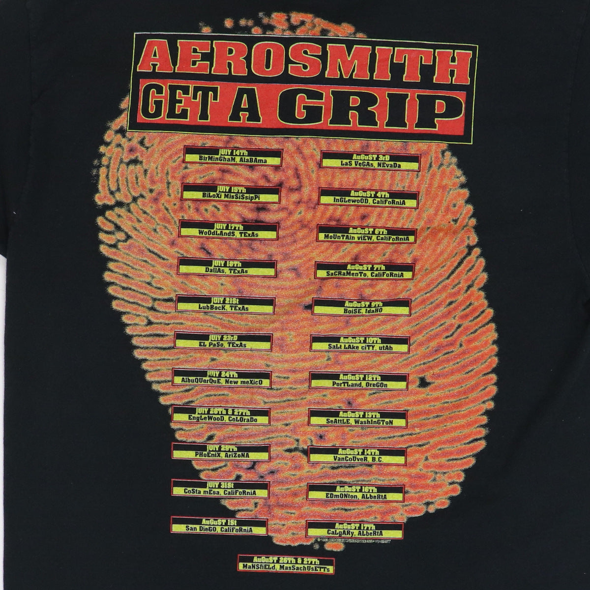 1993 Aerosmith Get A Grip Tour Shirt
