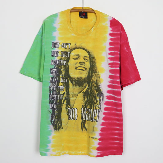 1999 Bob Marley Can't Live That Negative Way Tie Dye Shirt