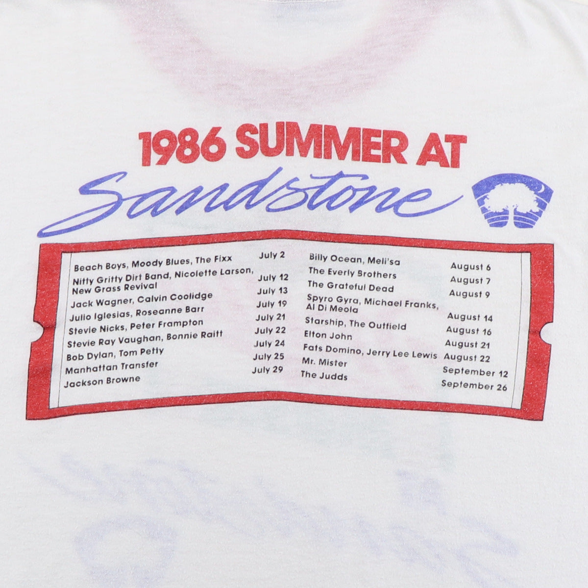 1986 Summer At Sandstone Kansas City Concert Shirt