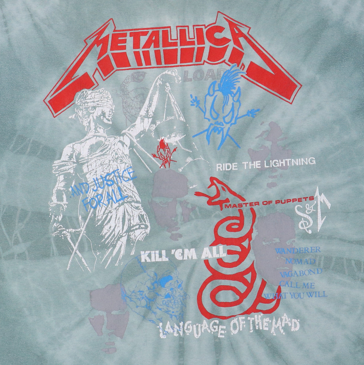 1990s Metallica Language Of The Mad Tie Dye Shirt