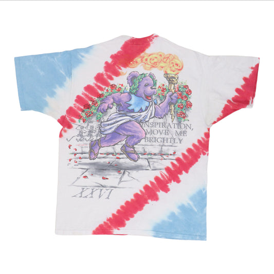 1996 Grateful Dead Deadcathalon Olympics Liquid Blue Tie Dye Shirt