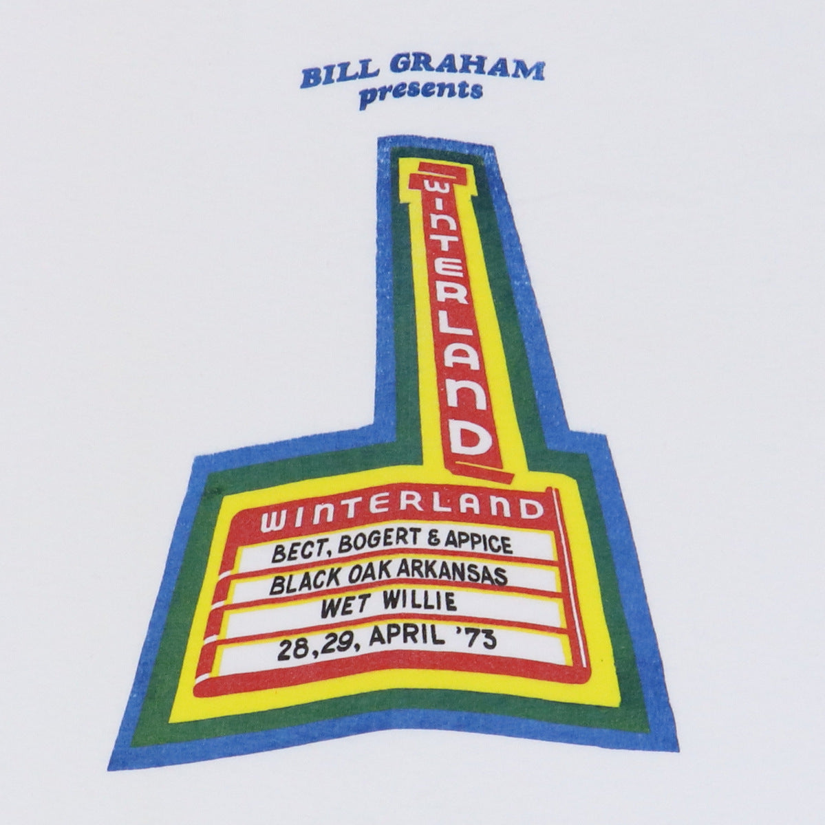 1973 Winterland Bill Graham Presents Concert Shirt