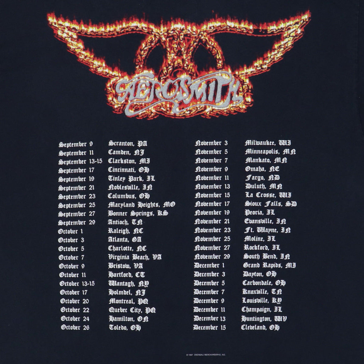1996 Aerosmith 9 Lives Tour Shirt | Authentic Vintage Tee – WyCo