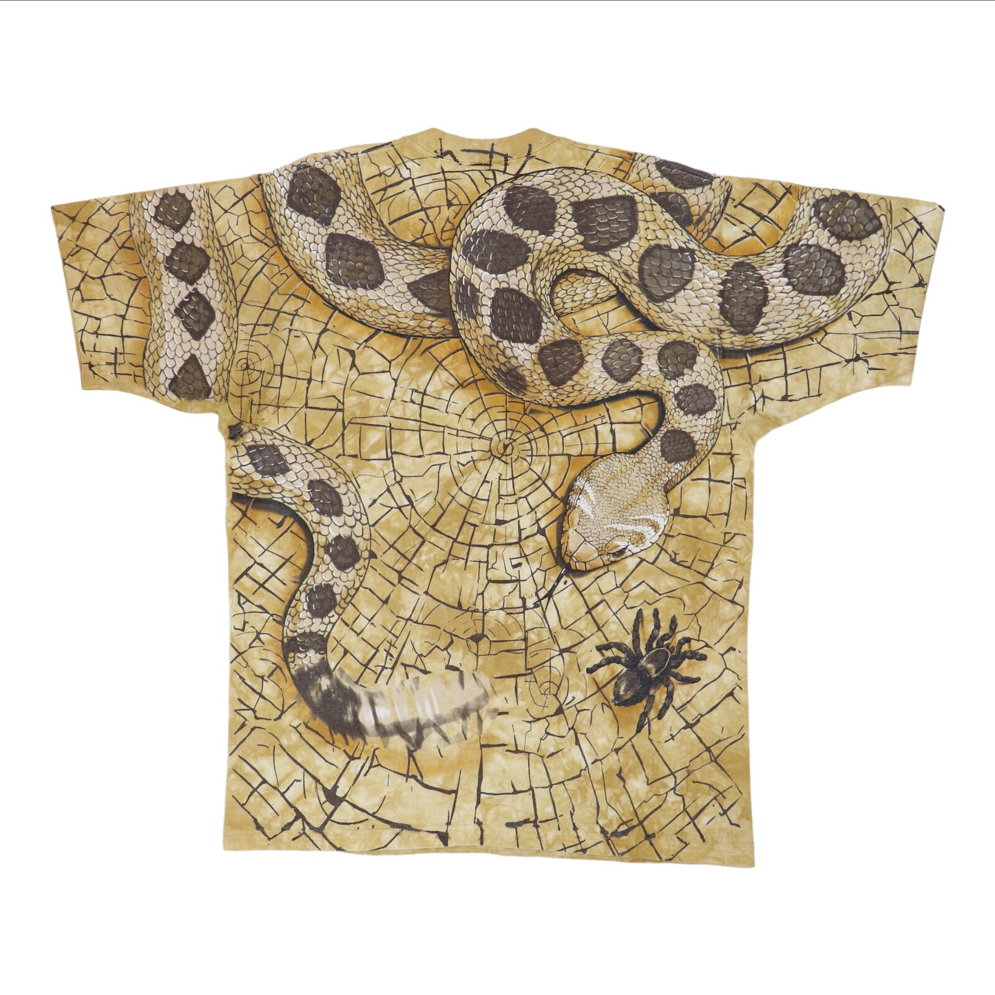 1996 Rattlesnake Liquid Blue All Over Print Tie Dye Shirt