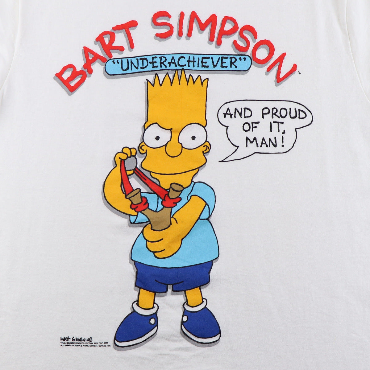 1989 The Simpsons Bart Simpson Underachiever Shirt
