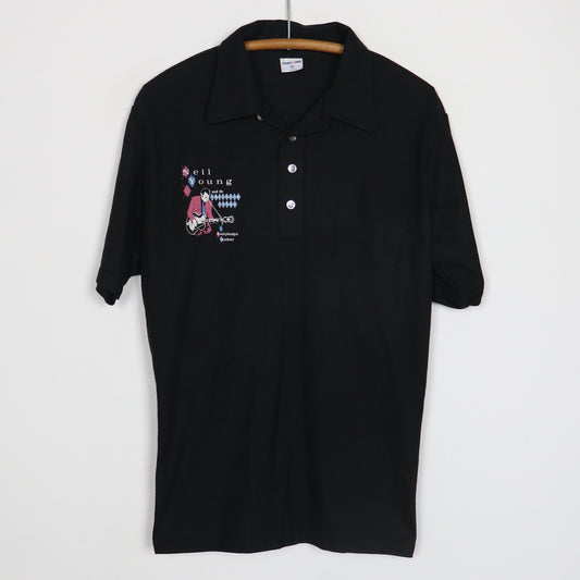 1983 Neil Young Shocking Pinks Everybody's Rockin Crew Polo Shirt