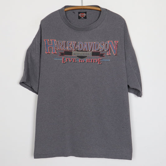 1992 Harley Davidson Live To Ride Shirt