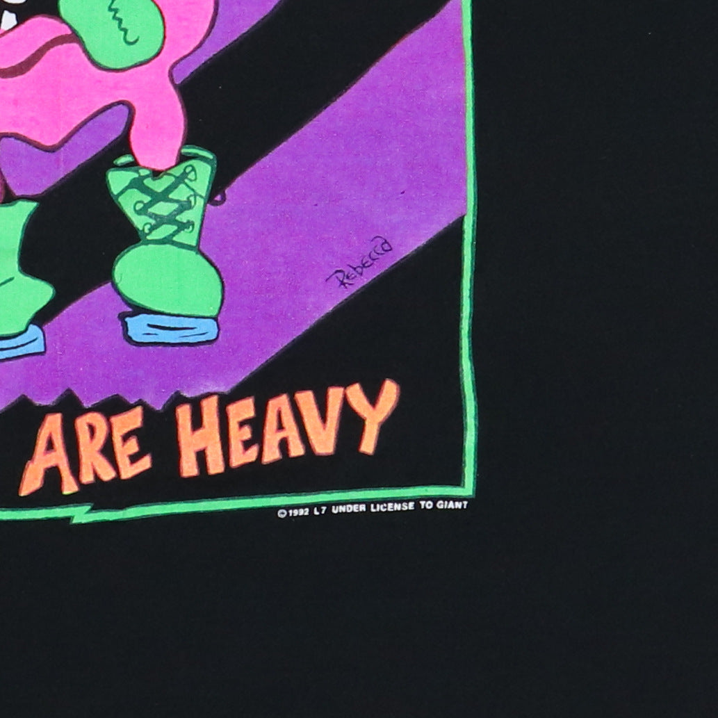 1992 L7 Shit List Bricks Are Heavy Shirt | Authentic Vintage Tee 
