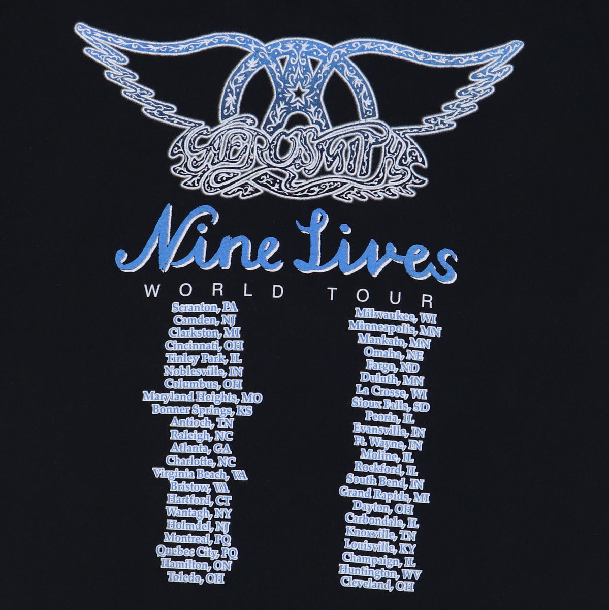 1997s Aerosmith World tour 90s USA製 1997 Aerosmith Nine Lives World Tour Shirt | Authentic Vintage Tee