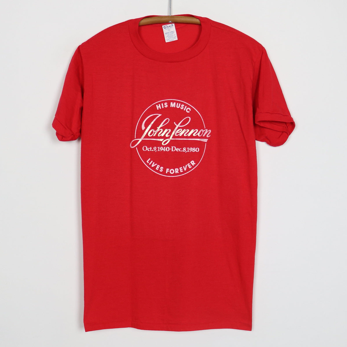 Original vintage 1980 John Lennon His Music Lives Forever Shirt