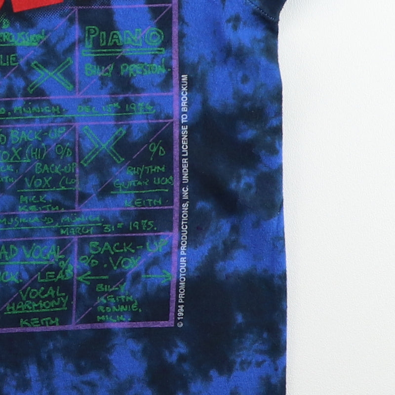 1994 Rolling Stones Black And Blue All Over Tie Dye Shirt