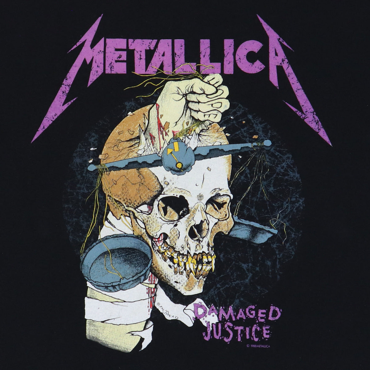 1988 Metallica Damaged Justice Summer Tour Shirt | Authentic 