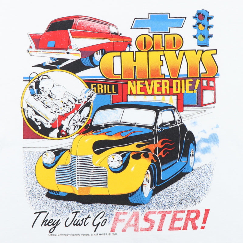 1987 Old Chevys Never Die They Just Go Faster Hot Rod Shirt | WyCo