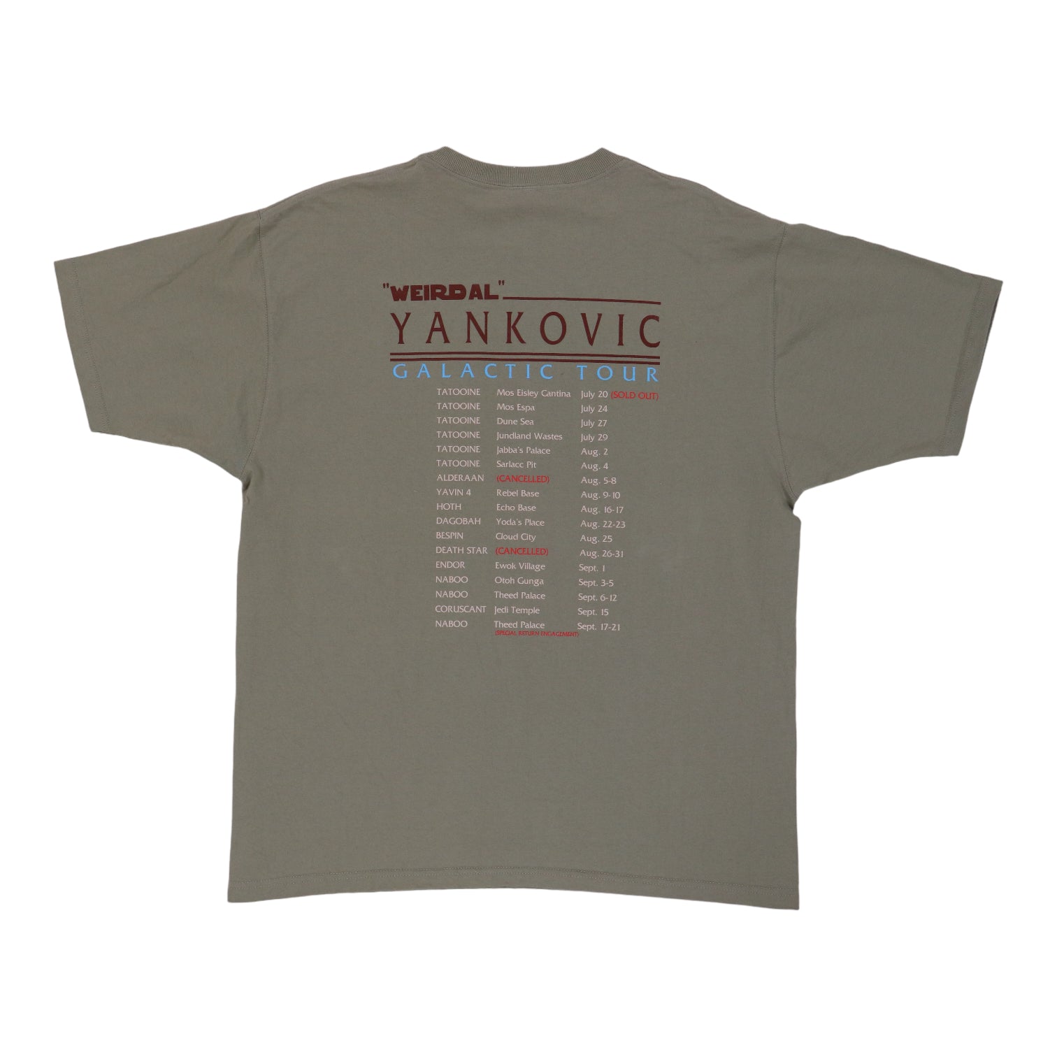 1999 Weird Al Yankovic Galactic Tour Shirt | Authentic Vintage Tee