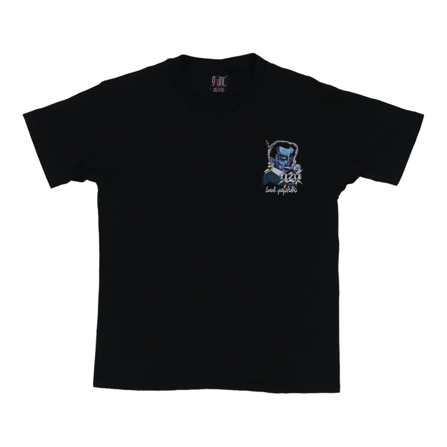 1992 Tesla Local Psychotic Crew Concert Shirt | Authentic Vintage