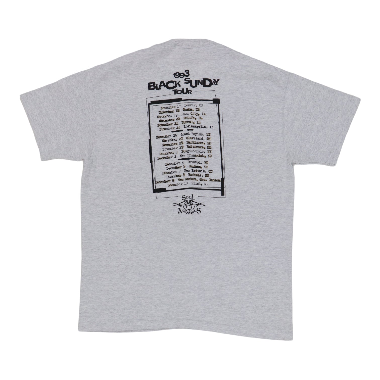 1993 Cypress Hill Black Sunday Tour Shirt | Authentic Vintage Tee