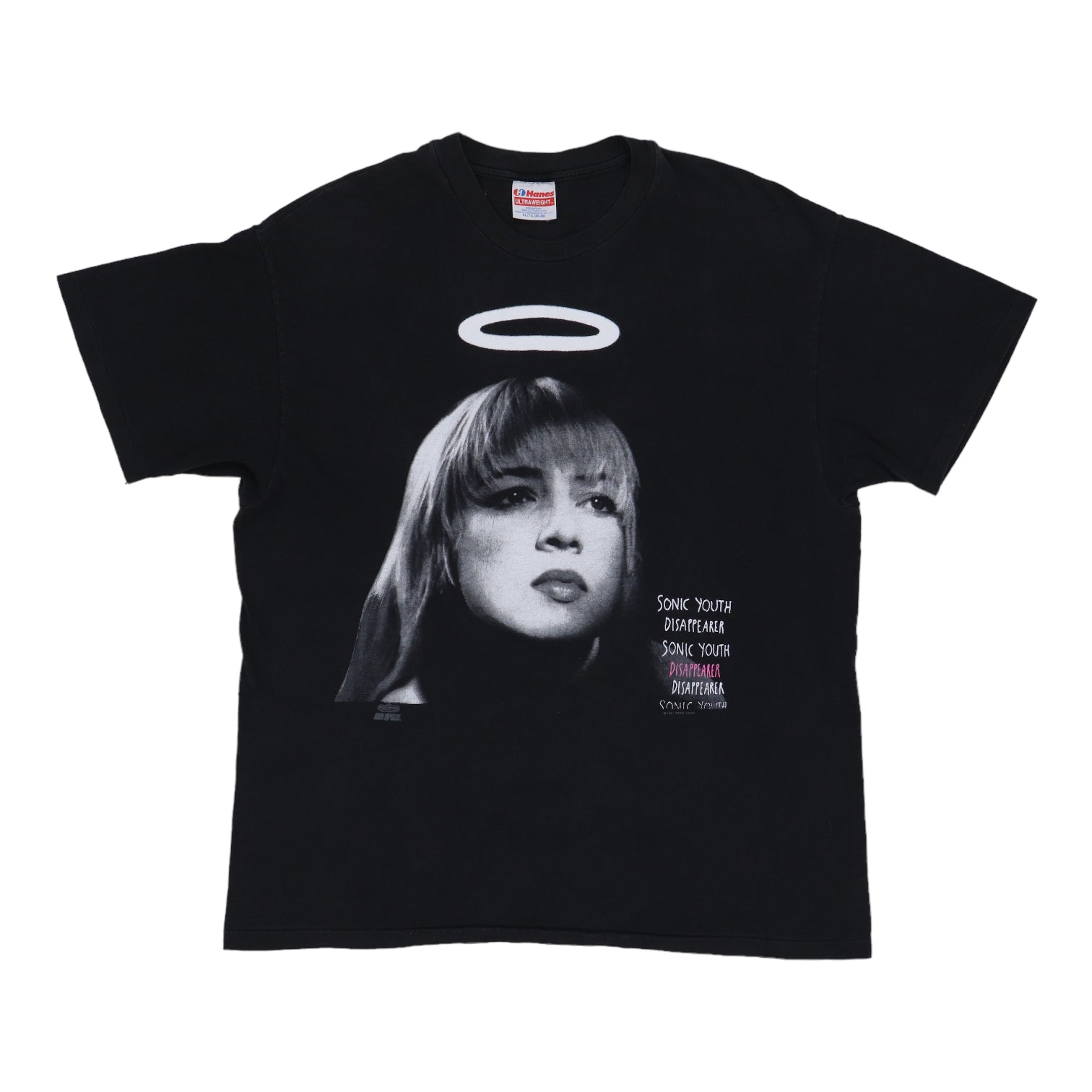 トップス SONIC YOUTH Traci Lords fade tee l Black Vintage 1990's Sonic Youth Disappear Traci Lords T-shirt