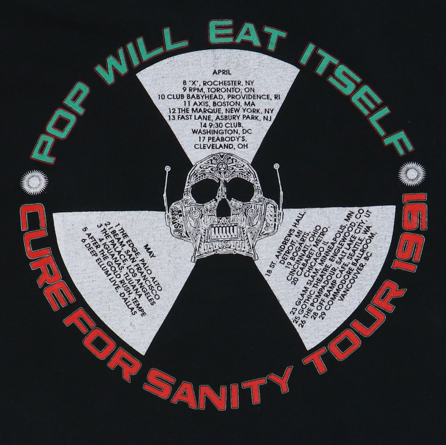 1991 Pop Will Eat Itself Cure For Insanity Tour Shirt