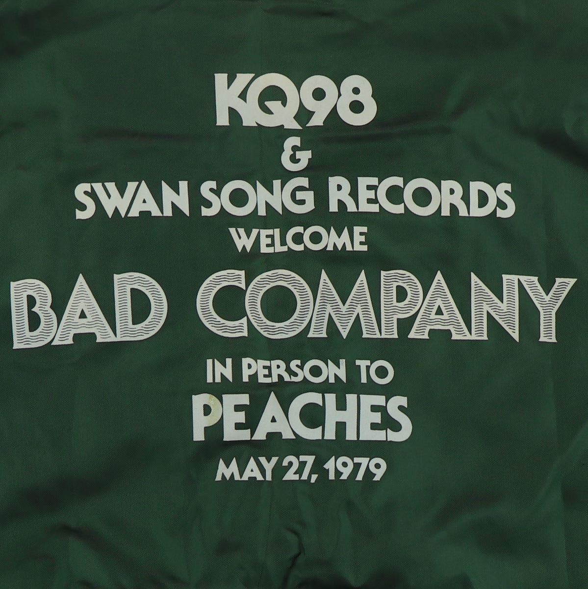 1979 Bad Company Swan Song Records Peaches Tour Jacket