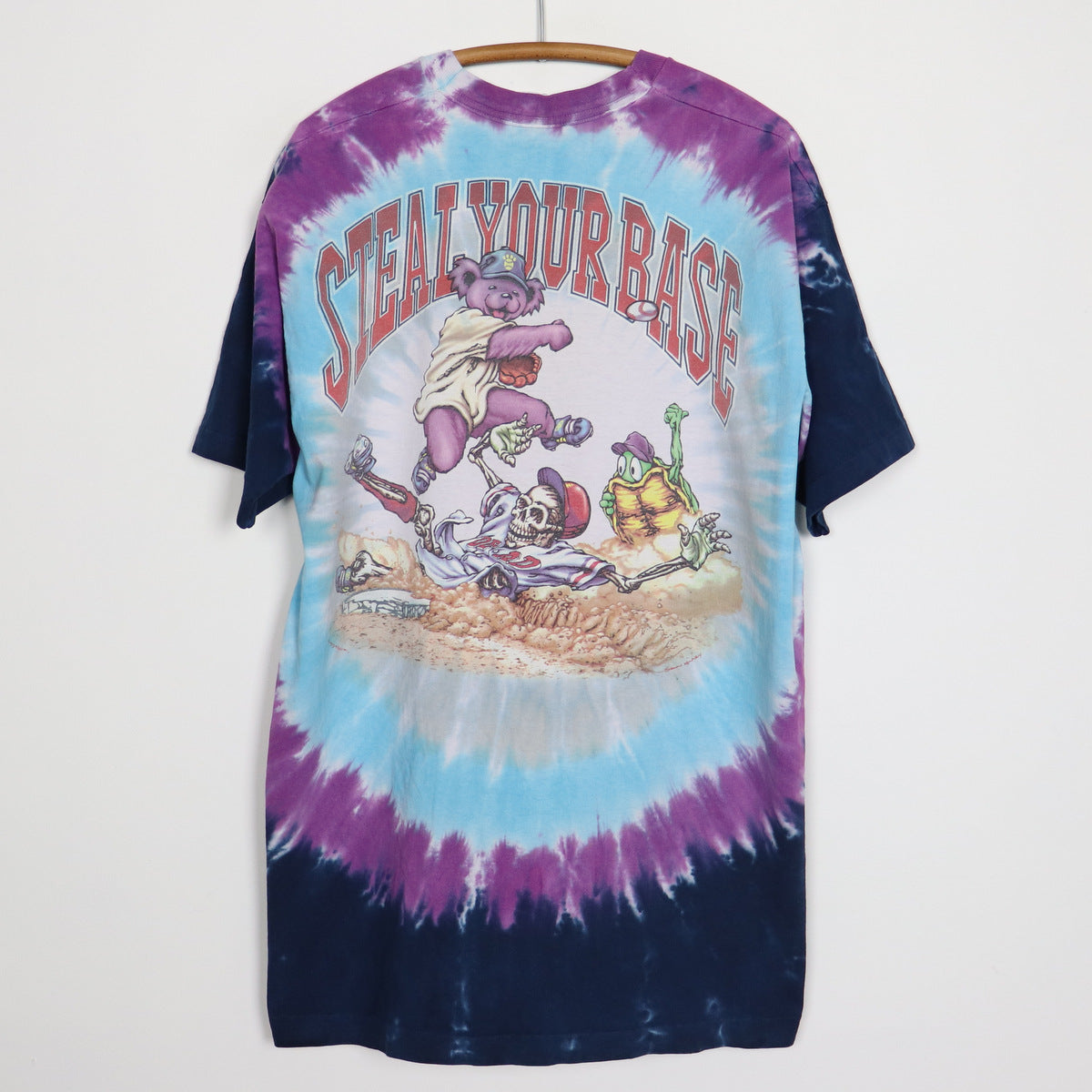 1994 Grateful Dead Steal Your Base Liquid Blue Tie Dye Shirt