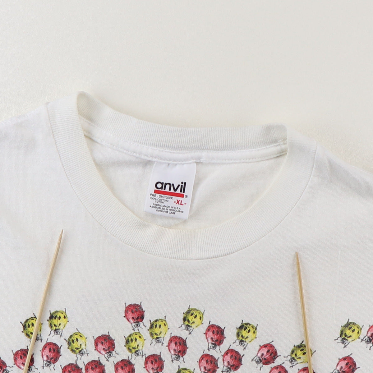 1990s Human-i-tees Lady Bugs Peace Sign Shirt | Authentic Vintage 