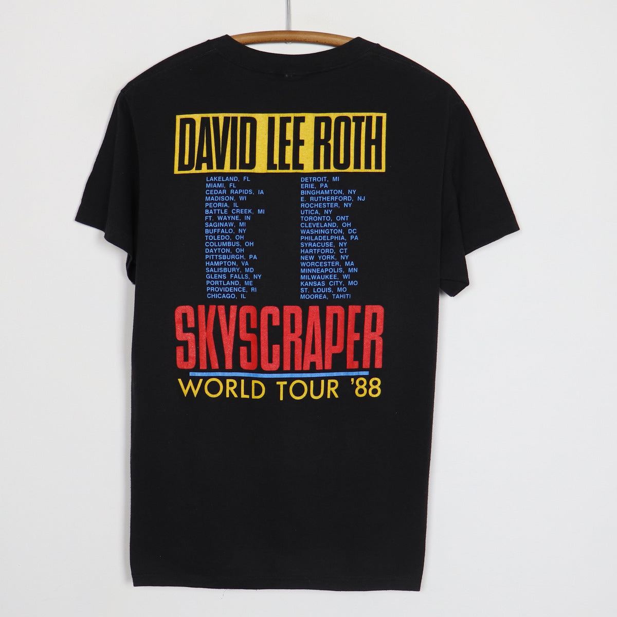 Original vintage 1988 David Lee Roth Skyscraper World Tour Shirt 