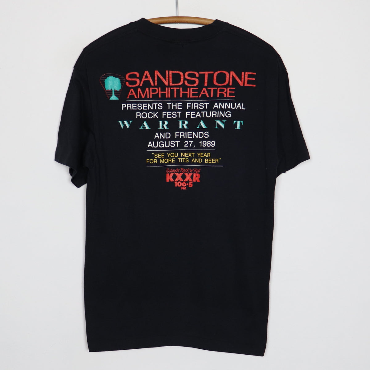 1989 Warrant Rage N Roll Rock Fest Concert Shirt | Authentic