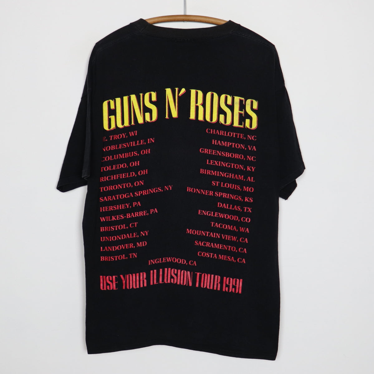 Original Vintage 1991 Guns N Roses Use Your Illusion Tour Shirt WyCo Original vintage 1991 guns n roses use your illusion tour shirt wyco