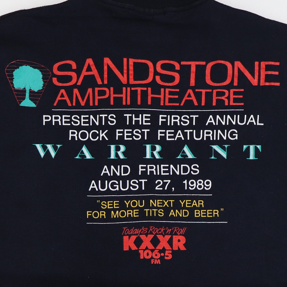 1989 Warrant Rage N Roll Rock Fest Concert Shirt