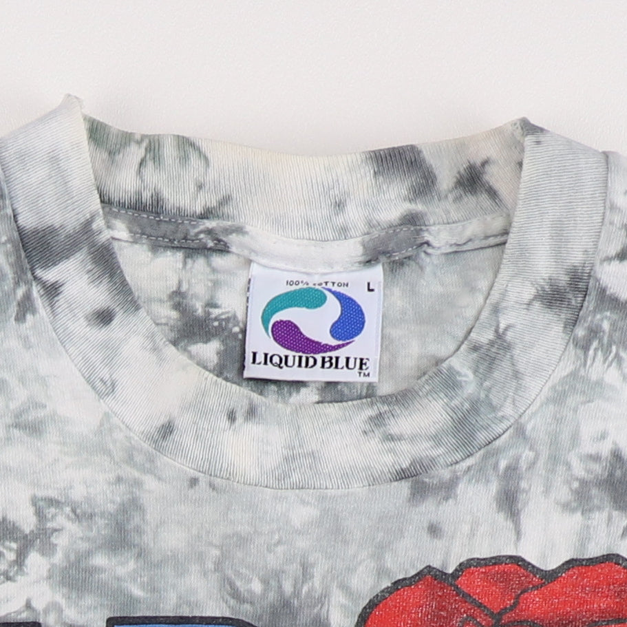 1990s Guns N Roses Liquid Blue Tie Dye Shirt | Authentic Vintage