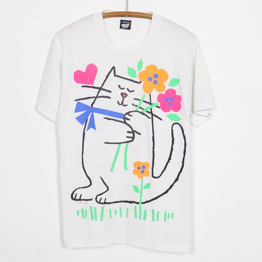 1991 Cat And Flowers Shirt