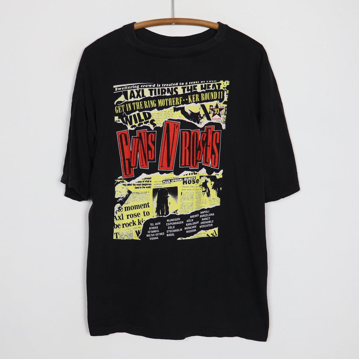 1993 Guns N Roses European Tour Shirt | Authentic Vintage Tee 