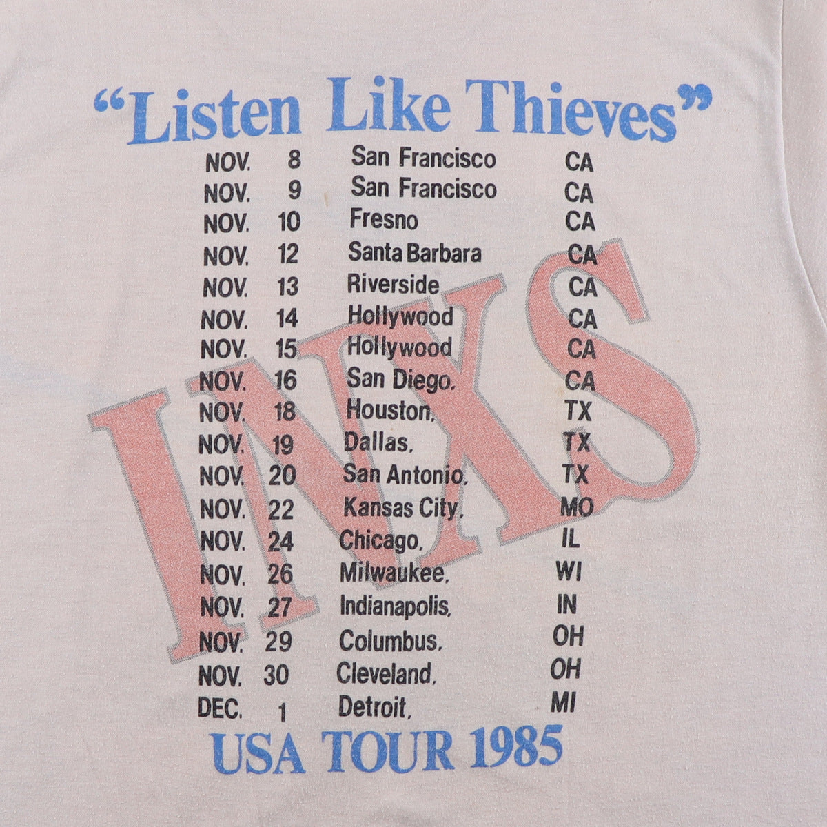 1985 INXS Listen Like Thieves US Tour Shirt