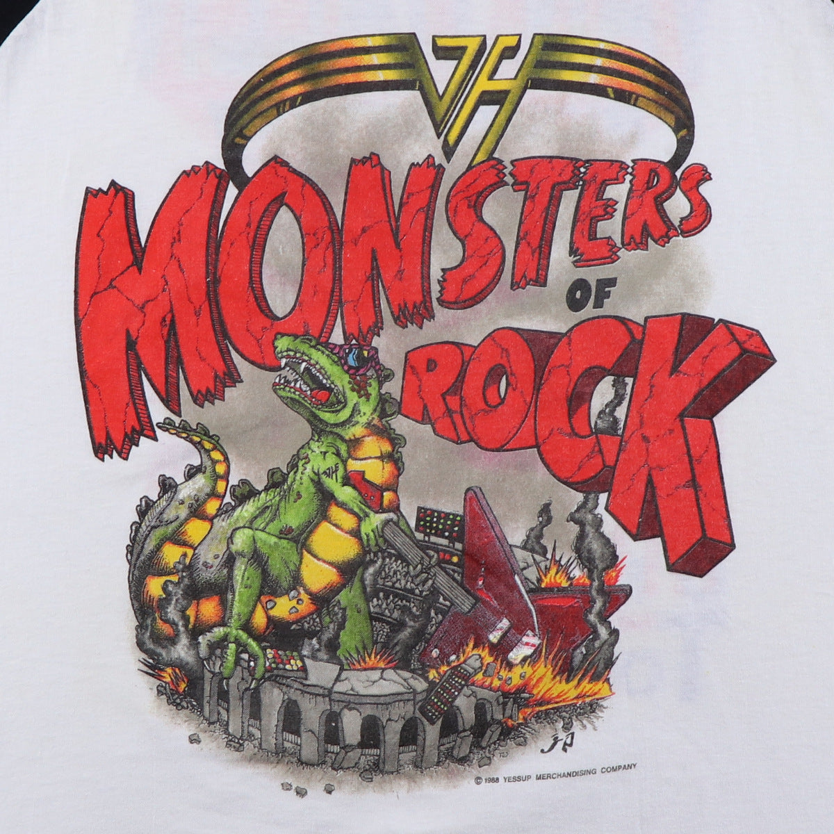 1988 Van Halen Monsters Of Rock Tour Jersey Shirt | Authentic