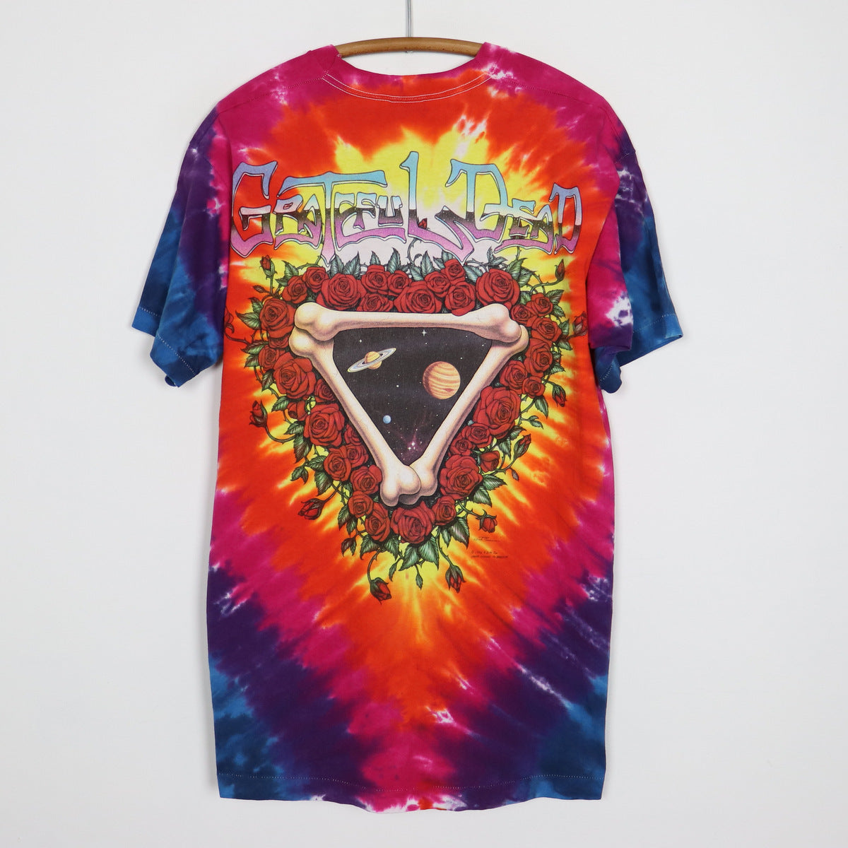 1992 Grateful Dead Space Your Face Liquid Blue Tie Dye Shirt 