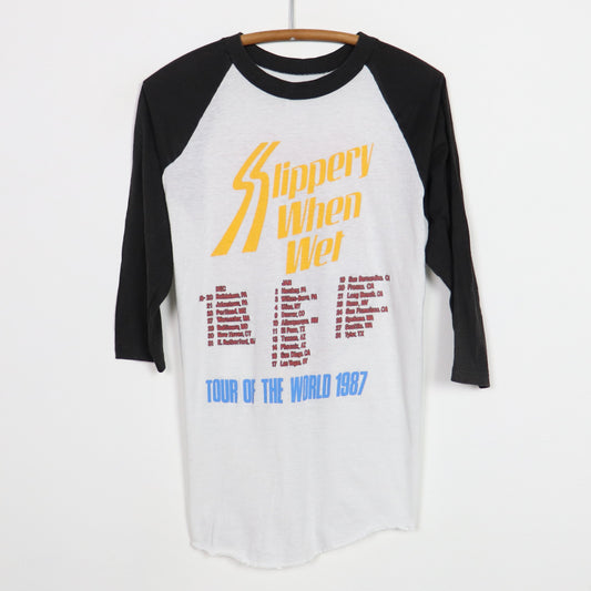 1987 Bon Jovi Slippery When Wet Tour Of The World Jersey Shirt