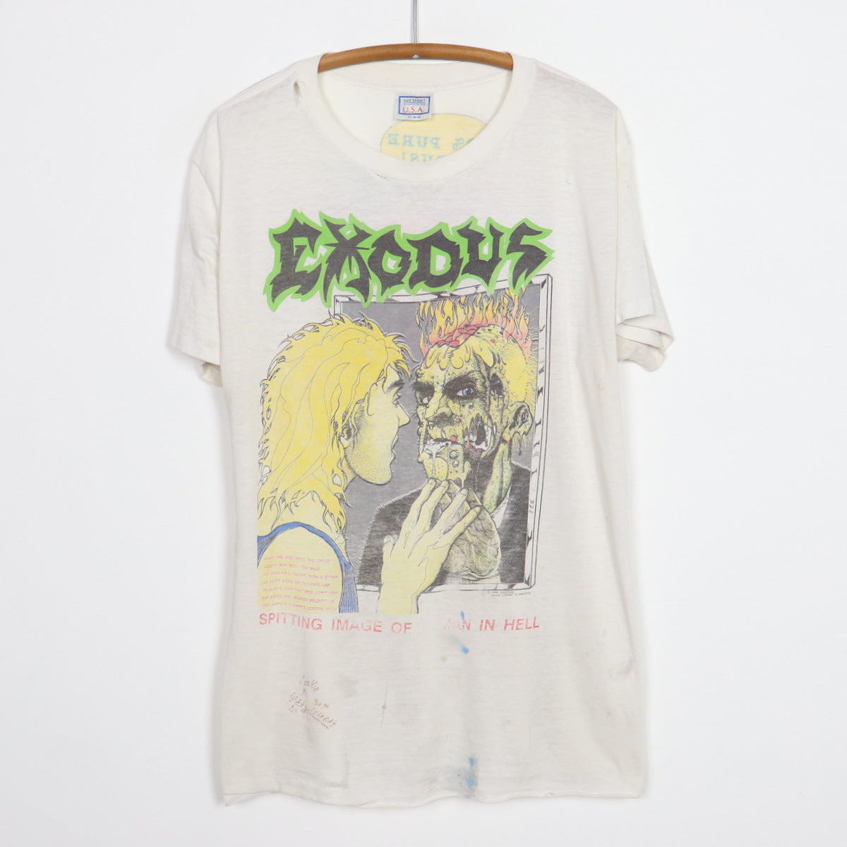 1989 Exodus Spitting Image Of A Man In Hell Tour Shirt | Authentic