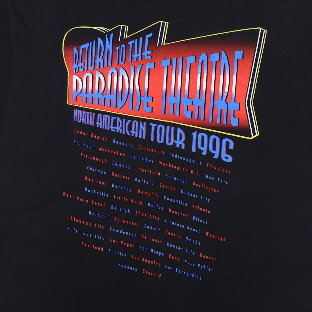 ミュージシャン 1996 Styx- North American tour 1996 Styx Return To Paradise Theater Tour Shirt | Authentic