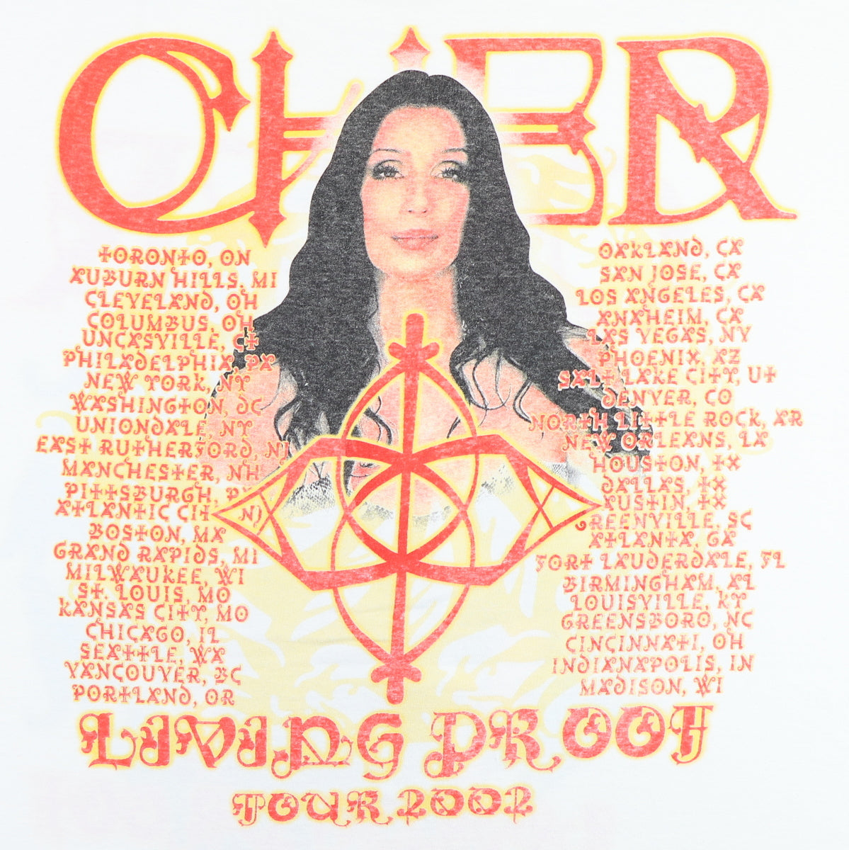 2002 Cher Living Proof Farewell Tour Shirt