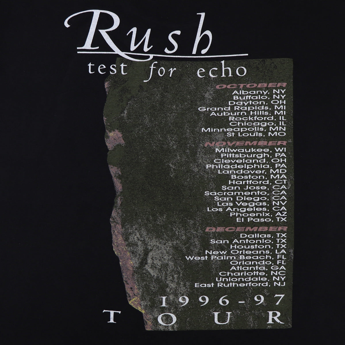 1996 Rush Test For Echo Tour Shirt | Authentic Vintage Tee – WyCo