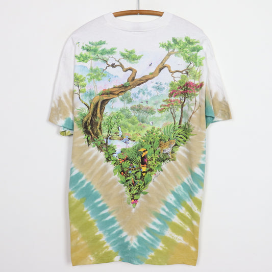 1992 Rainforest Tie Dye Liquid Blue Shirt