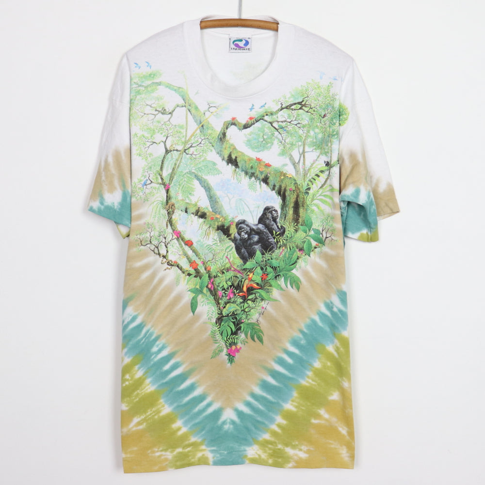 1992 Rainforest Tie Dye Liquid Blue Shirt
