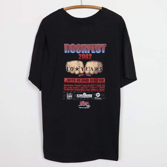 2002 98.9 The Rock Rockfest 10 Year Anniversary Concert Shirt