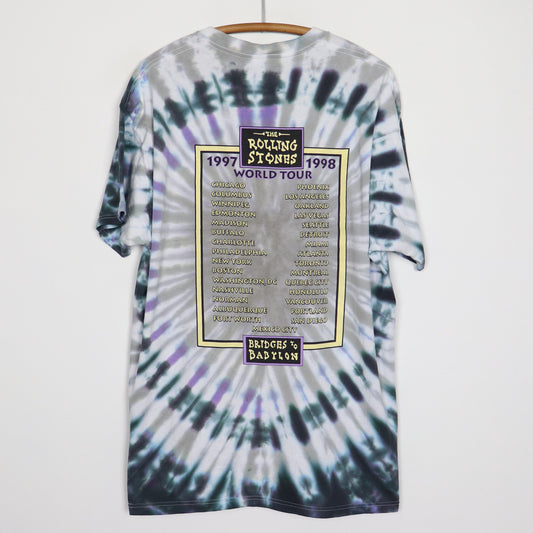 1997 Rolling Stones Bridges To Babylon Tour Tie Dye Shirt